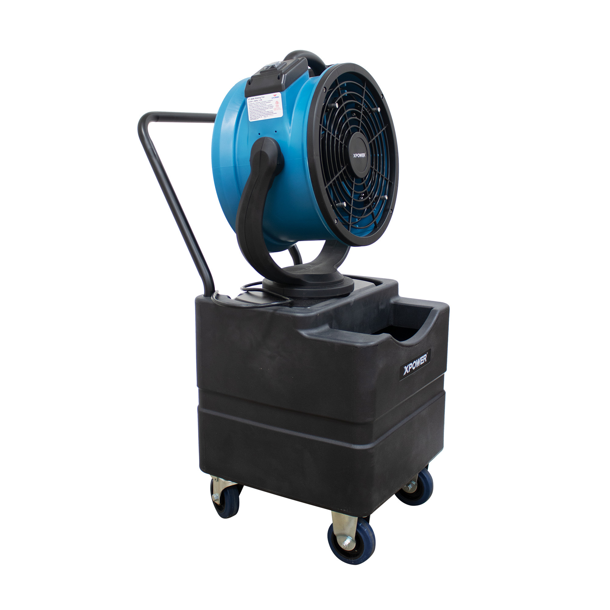 XPOWER Multipurpose Oscillating Outdoor Cooling Misting Fan — 14in., 3-Speed, Built-In Water Pump, 45-Liter Reservoir, Model# FM-88WK